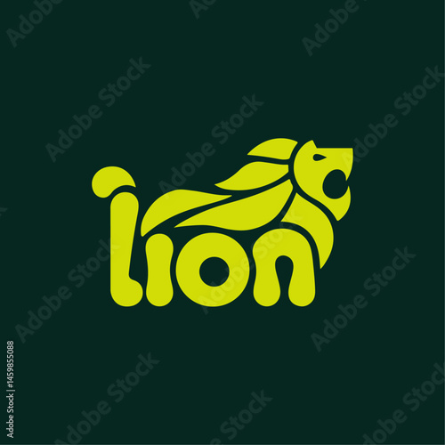 Bold Lion Logo with Playful Font and Indian-Inspired Design