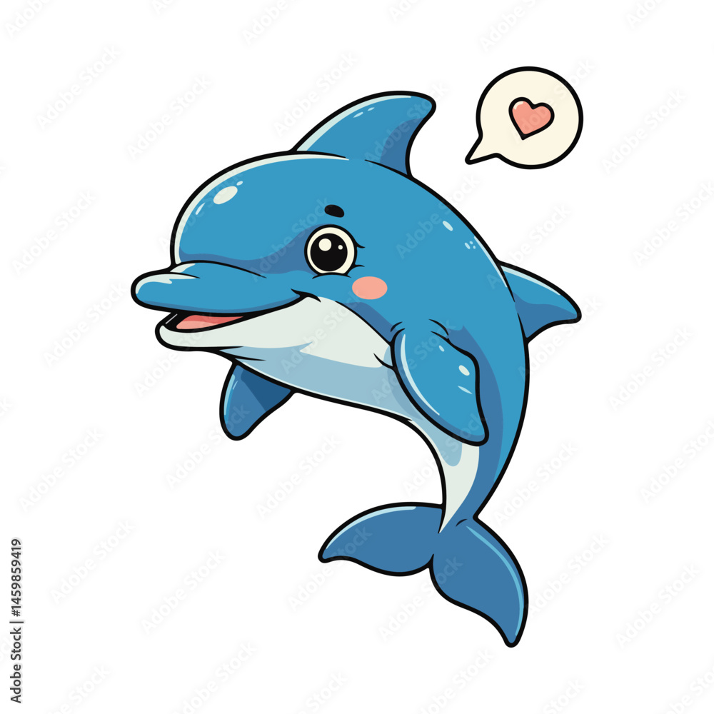 Fototapeta premium Cute Whale Swimming Cartoon Vector Icon Illustration Animal Nature Icon Isolated Flat Vector