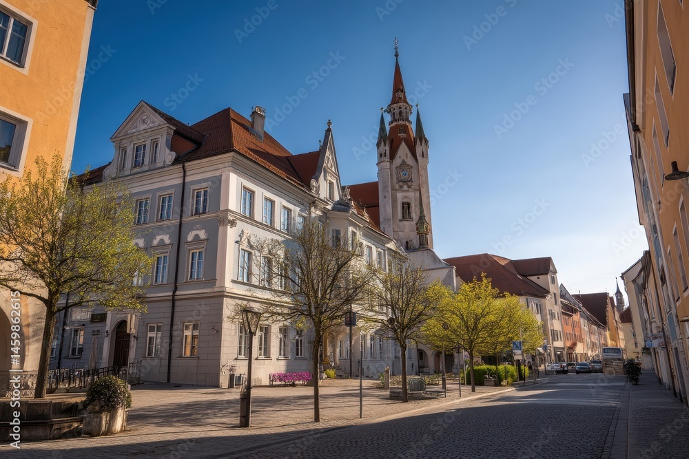 Obraz premium Ingolstadt: A Journey Through Bavaria's Historic Cityscape - Discover the Ancient Architecture and Mediaeval Charm of Germany's Iconic Town