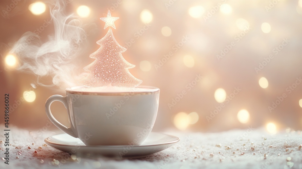 Fototapeta premium Festive Christmas cup of hot drink