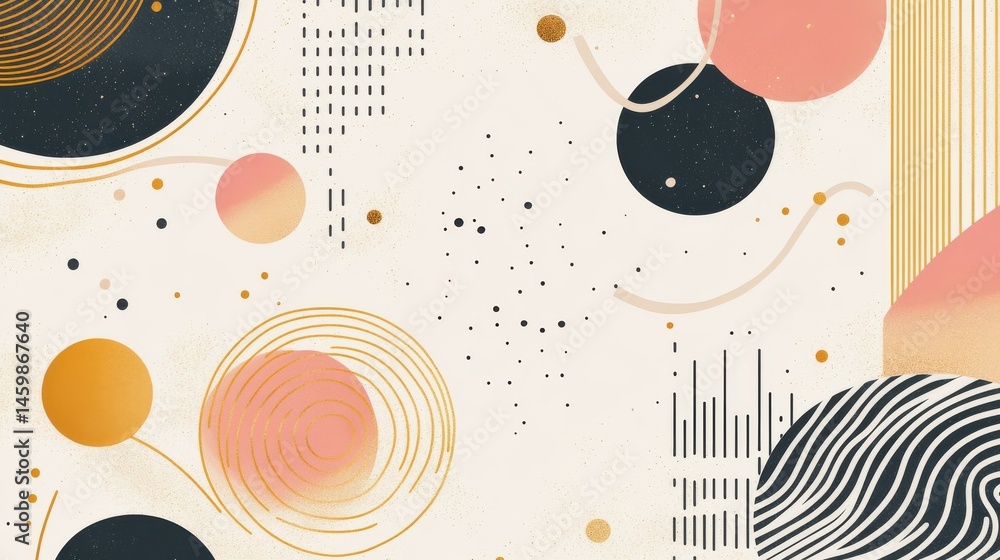 Obraz premium Luxury abstract Banner background vector. Modern geometric shapes an d gold line art wallpaper design for website, prints, cover, backdrop, Wall art and wall decoration. illustration , no logos, no b
