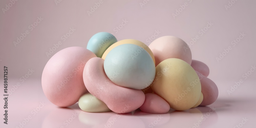 Pastel Colored Spheres Cluster Abstract Background Image of Soft Round Shapes Pastel Colored Spheres Cluster Abstract Background Image of Soft Round Shapes