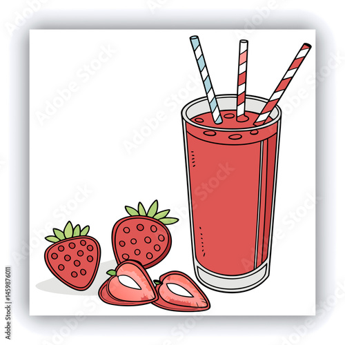 Banner image for design, web site. Watermelon drink in glasses and slices of watermelon on plate on light gray table background. Table top view with copy space