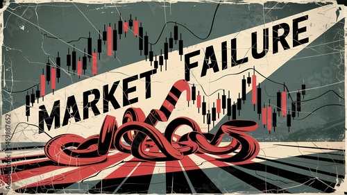 Graphic Illustration of Market Failure with Candlestick Charts a