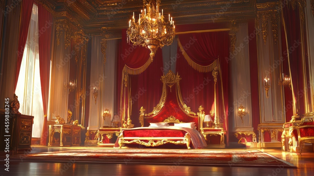 Fototapeta premium Luxurious Royal Bedroom Interior