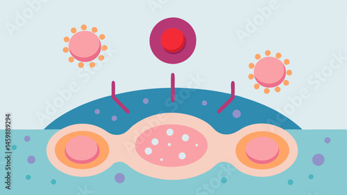 Microenvironment A depiction of the skin microenvironment with exosomes depicted working to improve celltocell communication and elasticity.