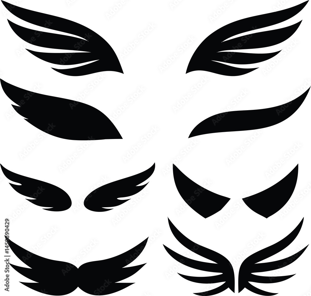 Fototapeta premium wings symbols – vector silhouettes for design