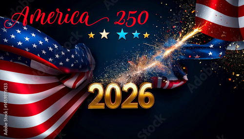 Series Celebrate America 250 - Graphic Illustration for America's 250th Birthday - (Semiquincentennial Celebration)