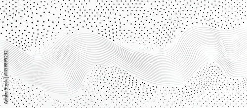 Wallpaper Mural Abstract wavy lines and dots pattern Torontodigital.ca