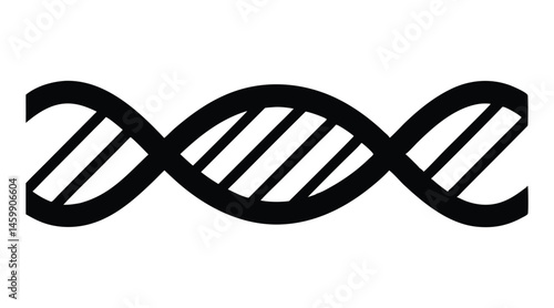 Simple Black and White DNA Helix Illustration Design