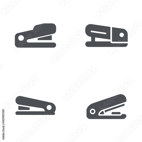 Stapler icon sheet, vector icons, simple shapes