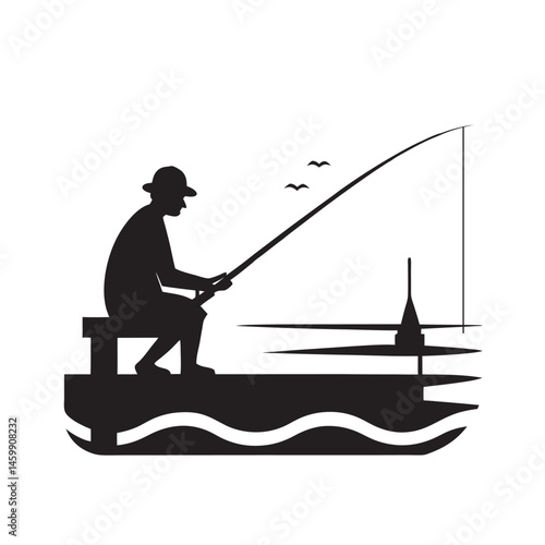 Fishing Dock Peace With Calm Water Reflection