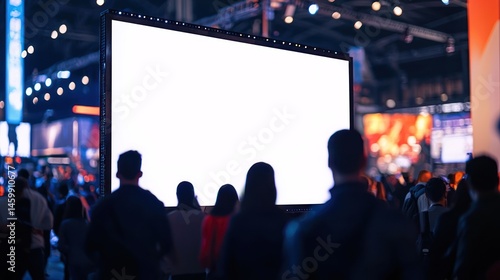 Blank Billboard at a Night Event