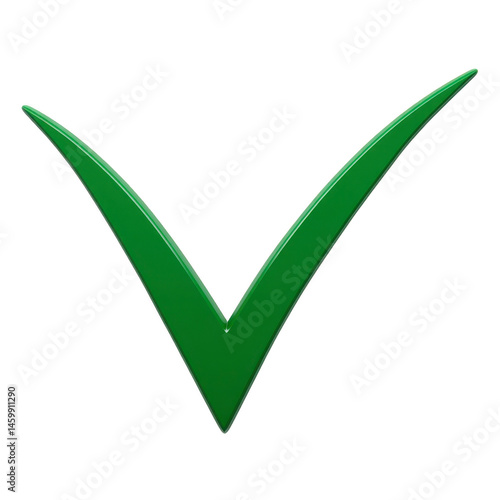 Free Download Green check mark symbol on transparent background, representing approval or correctness. check mark is bold and slightly curved, conveying sense of positivity and affirmation - GFXLoad