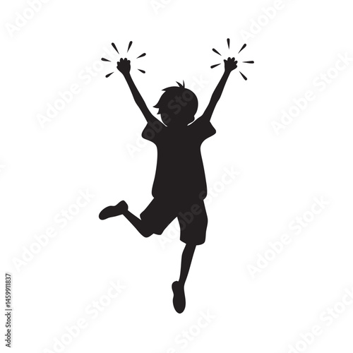 Firecracker Joy Jump Silhouette Celebration