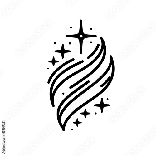 Wallpaper Mural Celestial Crest: Minimalist Star and Swirl Design Torontodigital.ca