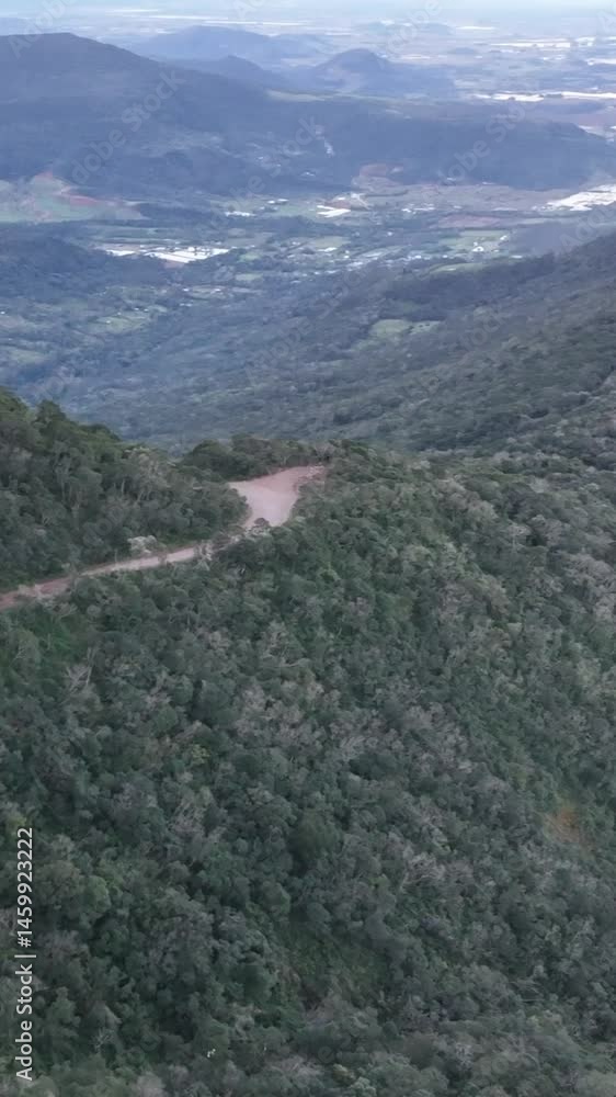 Morro dos Cabritos in Aparados da Serra, Praia Grande Santa Catarina Canyons. Aerial view. Vertical video Morro dos Cabritos in Aparados da Serra, Praia Grande Santa Catarina Canyons. Aerial view. Vertical video