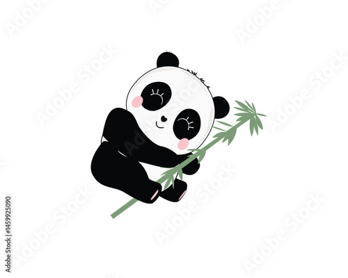 co cute little panda black white design 