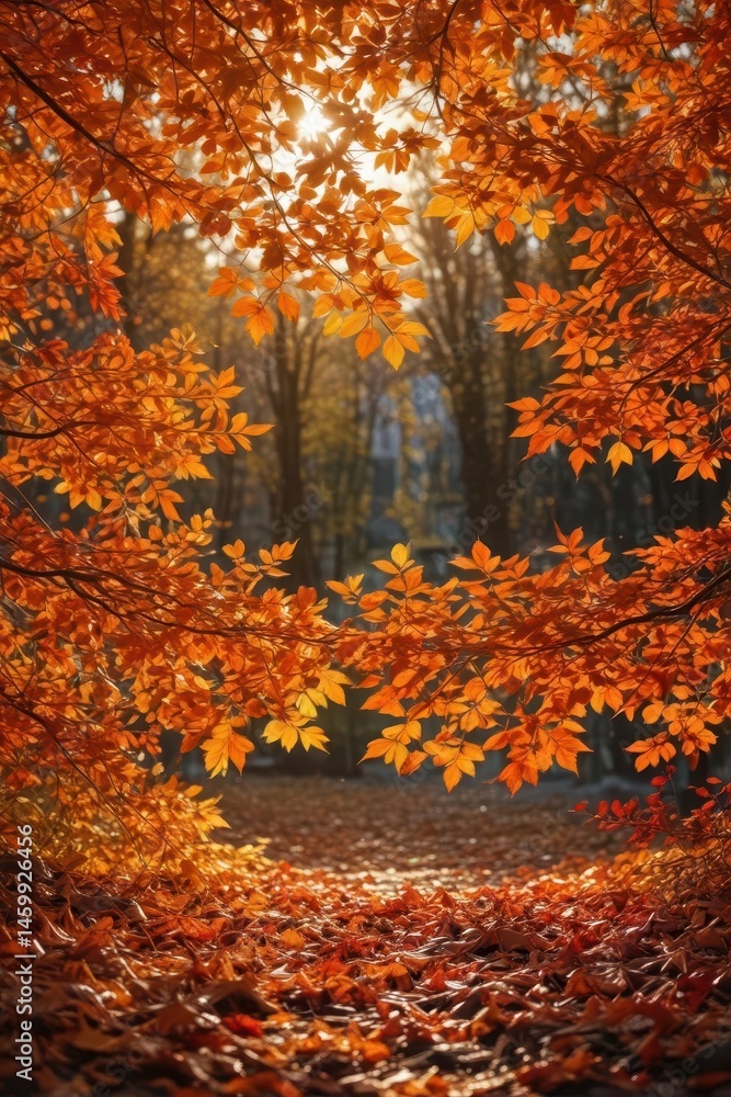 Autumn leaves backlit, vibrant oranges and reds, red, backlit, leaf Autumn leaves backlit, vibrant oranges and reds, red, backlit, leaf