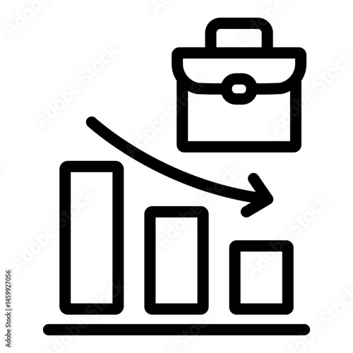 Business Decline Vector Line Icon Design