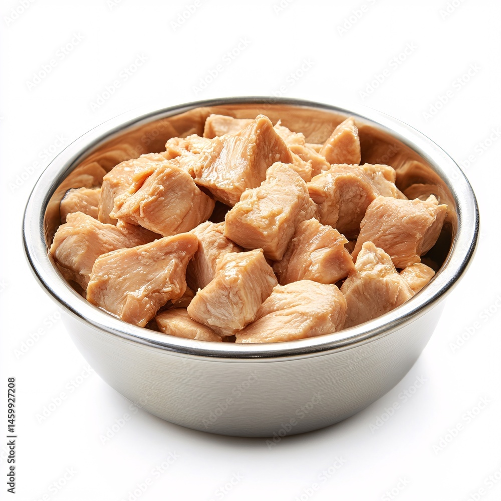 Stainless Steel Bowl Brimming with Nutritious Dry Cat Food for Neutered Cats Stainless Steel Bowl Brimming with Nutritious Dry Cat Food for Neutered Cats