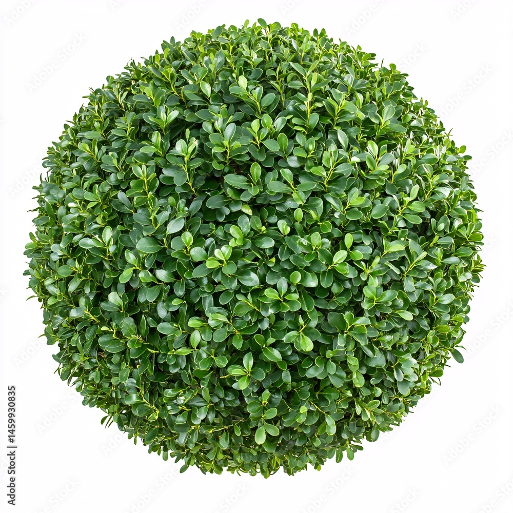 Fototapeta premium Perfectly Trimmed Boxwood Hedge in PNG Format for Graphic Use
