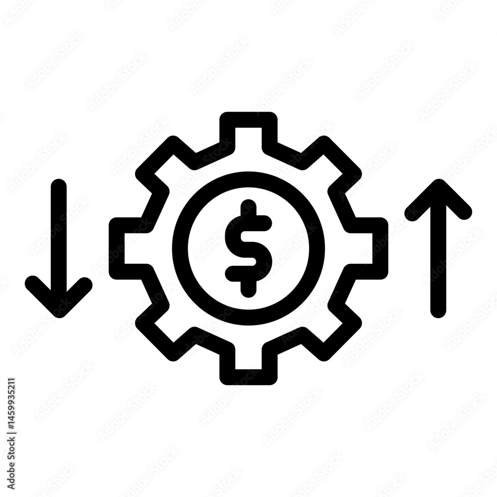 Money Flow Vector Line Icon Design Money Flow Vector Line Icon Design