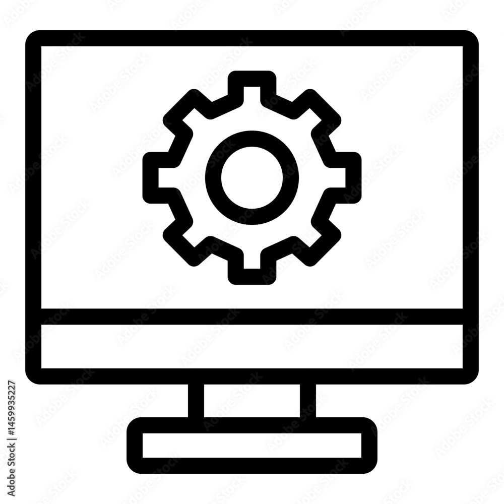 Monitor Vector Line Icon Design Monitor Vector Line Icon Design