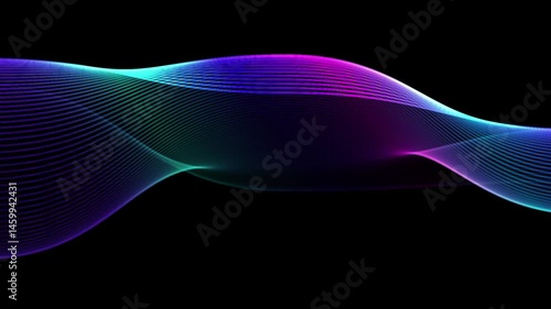 Abstract Neon Wave Background Vibrant Purple, Teal, and Blue Swirls