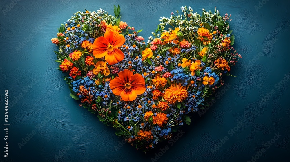 Vibrant heart-shaped flower bouquet high resolution design Vibrant heart-shaped flower bouquet high resolution design