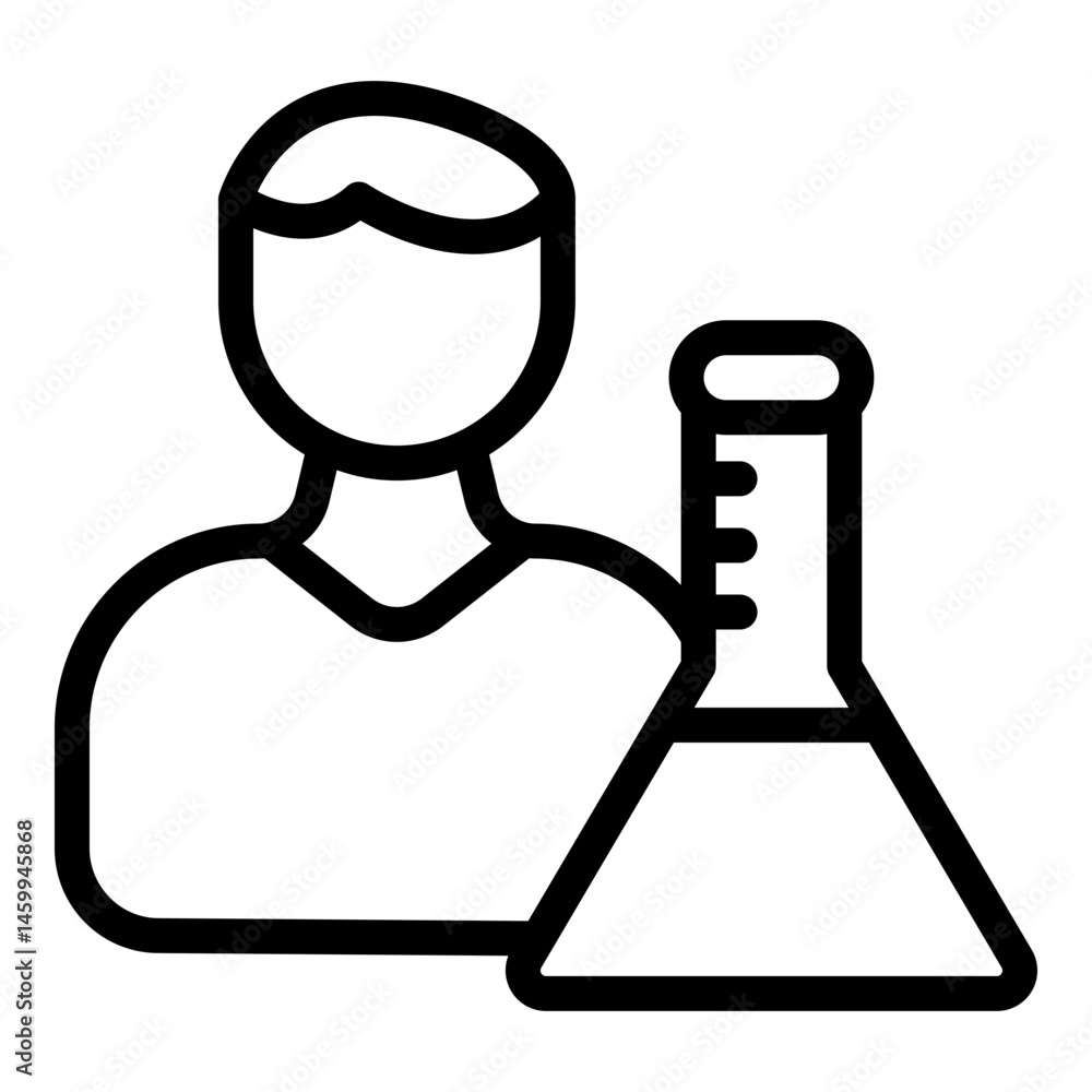 Chemist Vector Line Icon Design Chemist Vector Line Icon Design