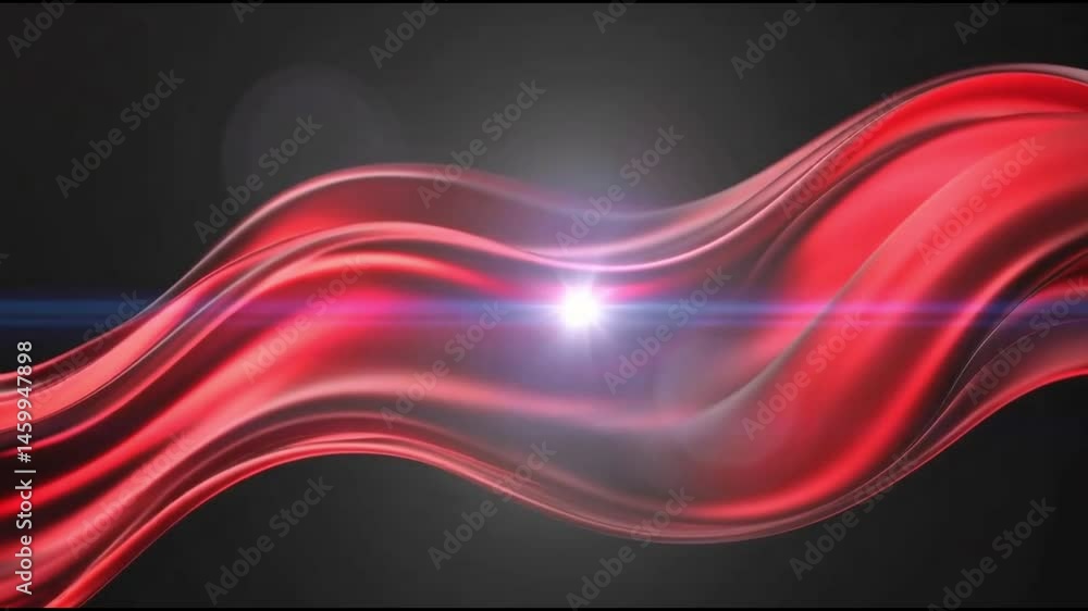 Abstract red wave design with smooth lines and a vibrant color flow ...