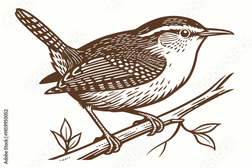 vector illustration of a bird on a branch