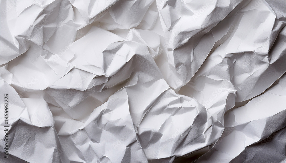 Obraz premium crumpled paper white texture background