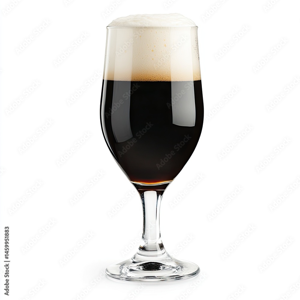 Dark beer in a glass with frothy head (1) Dark beer in a glass with frothy head (1)