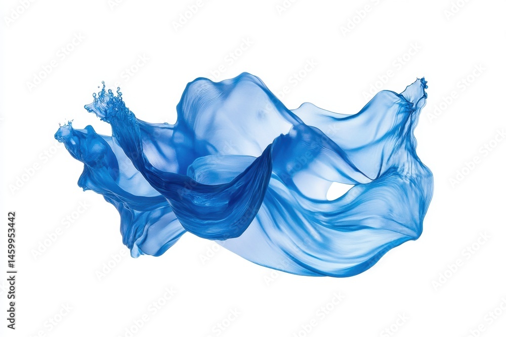 Fluid blue fabric in motion Fluid blue fabric in motion