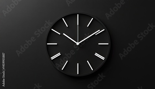 Wallpaper Mural Simple black wall clock Torontodigital.ca