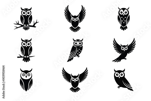 Owl silhouette vector illustration