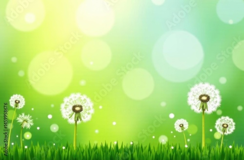 Delicate background with dandelions.
