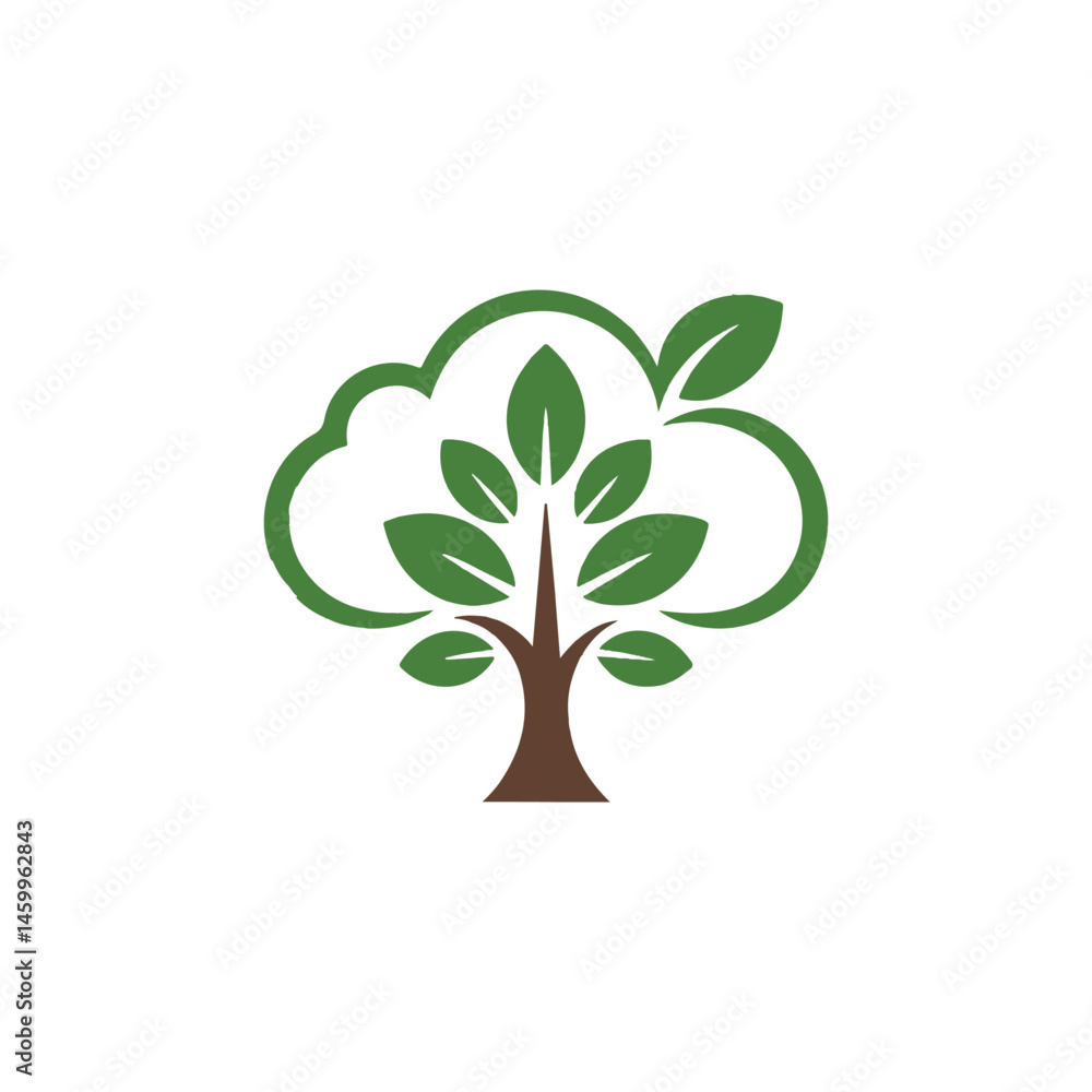 Simple, stylized tree graphic, perfect for eco-friendly branding.A clean, minimalist graphic of a stylized tree with a simple, rounded canopy and leaves radiating from the trunk. Simple, stylized tree graphic, perfect for eco-friendly branding.A clean, minimalist graphic of a stylized tree with a simple, rounded canopy and leaves radiating from the trunk.