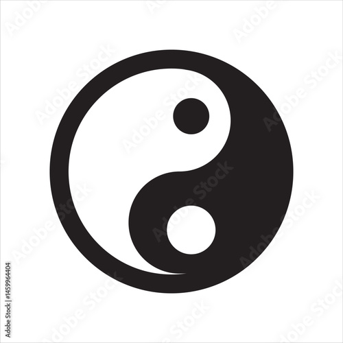 yin yang symbol representing balance and harmony in black and white traditional taoist philosophy