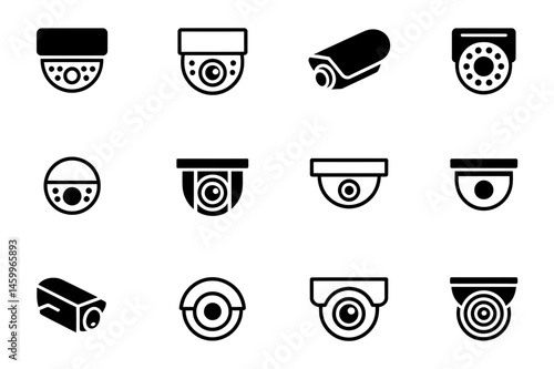 Security camera icons surveillance camera collection