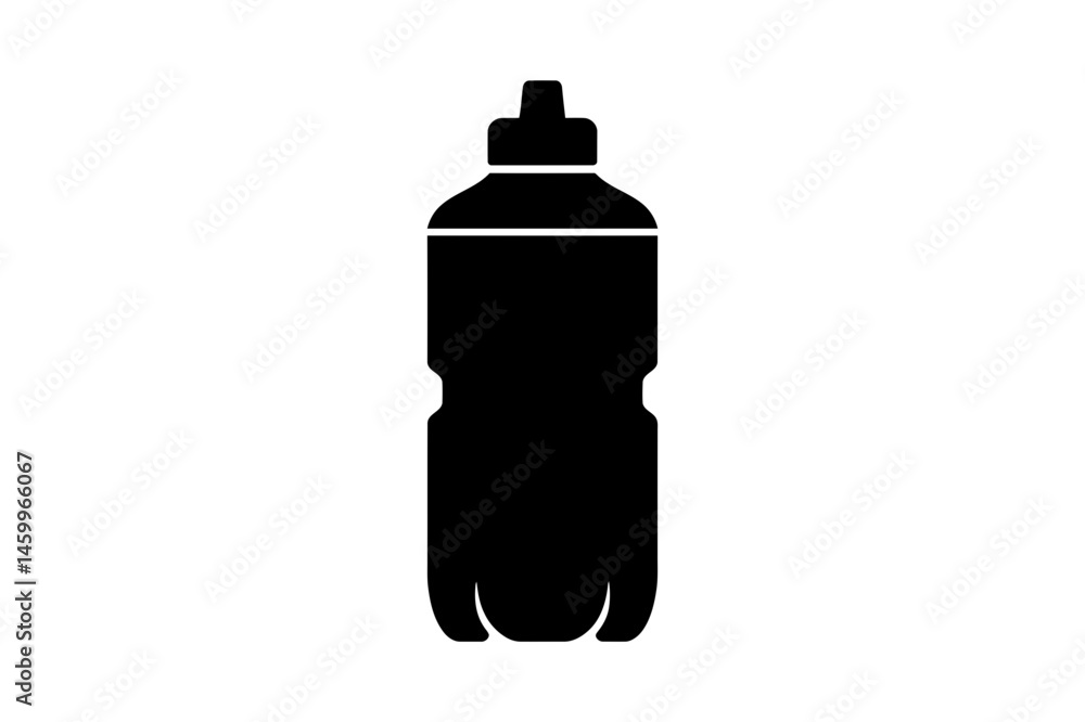 Plastic water bottle reusable container silhouette Plastic water bottle reusable container silhouette