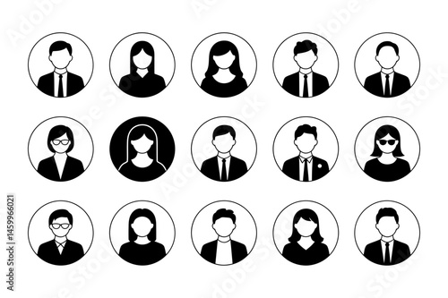 Collection of diverse avatar profile picture icons