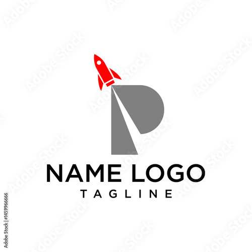 A symbol of innovative travel and future pioneers with a combination of the letter P and a rocket.
