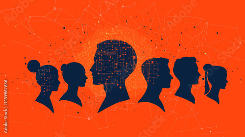 The integration of AI research, collaborative efforts, and flat design illustration is essential