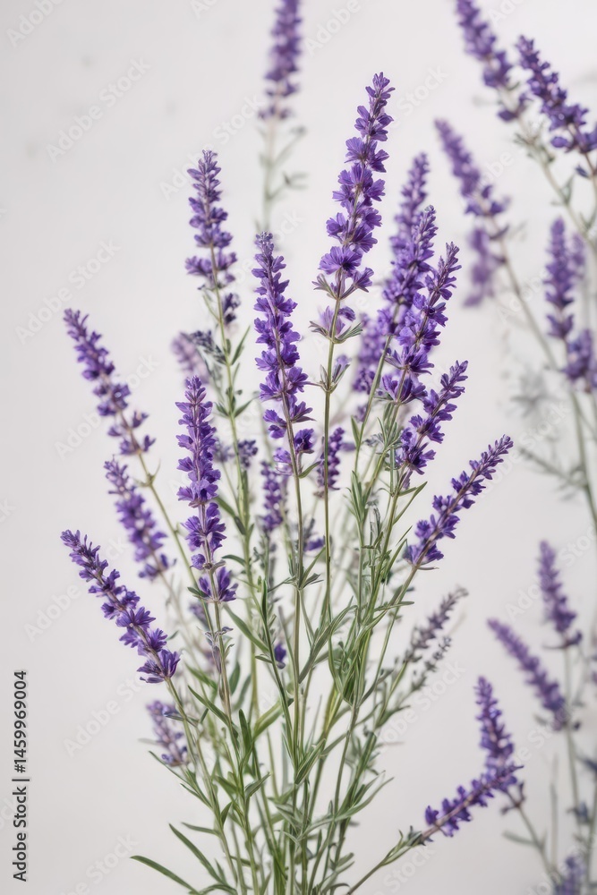 A profusion of fragrant lavender blossoms isolated on white , white background, image, aromatherapy A profusion of fragrant lavender blossoms isolated on white , white background, image, aromatherapy