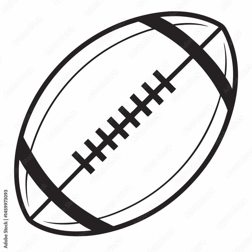 Simple Black And White American Football Vector Illustration For Design Elements Simple Black And White American Football Vector Illustration For Design Elements
