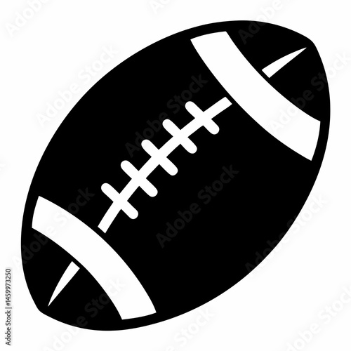 American Football Simple Black And White Sports Design Illustration