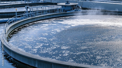 Wallpaper Mural Water treatment plant circular tanks and industrial components Torontodigital.ca